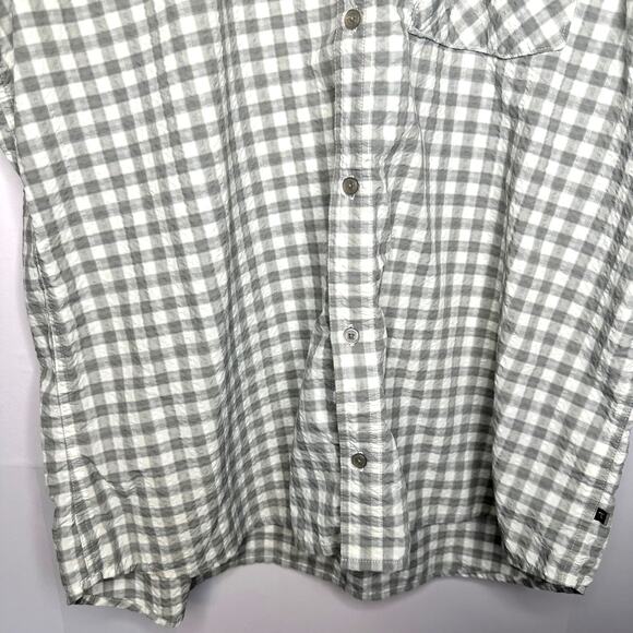 Toad & Co. Horny Toad Gray Checker Texture Short Sleeve Button Down Men Shirt XL - Picture 3 of 5